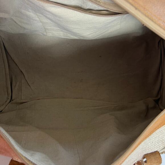 Rhitu Saugat Duffle Bag Medium Size Handmade In Nepal Brown Tweed Canvas Tote - Picture 9 of 13